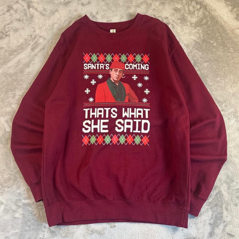 The Office Michael Scott Christmas Sweatshirt “Thats What She Said” Size L